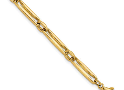 14k Polished Fancy Long and Round Link 7. Necklace