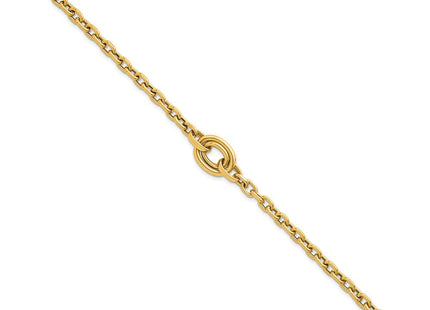 14K gold circle necklace, alternate view