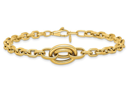 14K gold circle necklace, another view