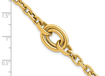 14K gold circle necklace, additional view