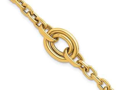 14K gold circle necklace