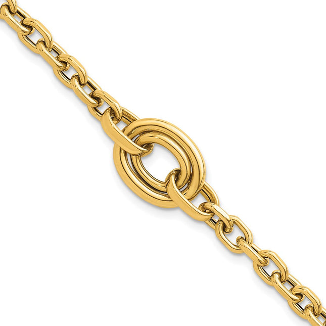 14K gold circle necklace