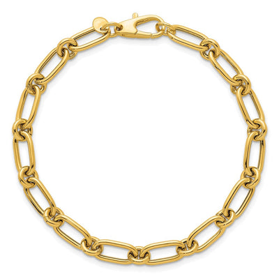 14K Polished Oval and Circle Link, 18 x 6mm