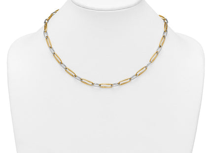 14k Two-tone Polished Fancy Long Link Necklace (Style SF3234-18)