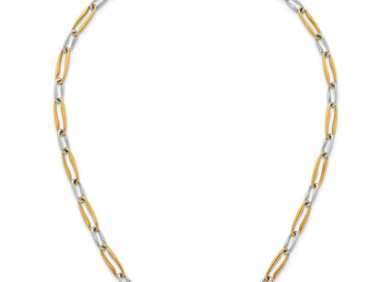 14k Two-tone Polished Fancy Long Link Necklace (Style SF3234-18)