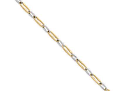 14k Two-tone Polished Fancy Long Link 7. Necklace