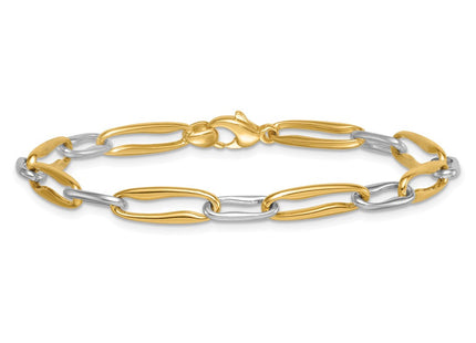 14k Two-tone Polished Fancy Long Link 7. Necklace