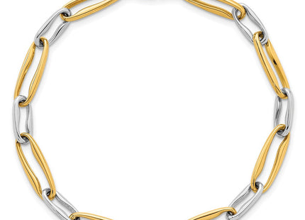14k Two-tone Polished Fancy Long Link 7. Necklace