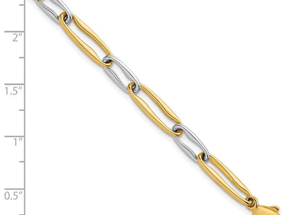 14k Two-tone Polished Fancy Long Link 7. Necklace