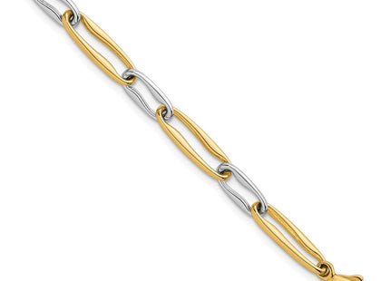14k Two-tone Polished Fancy Long Link 7. Necklace