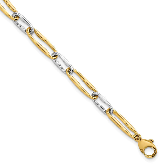 14k Two-tone Polished Fancy Long Link 7. Necklace