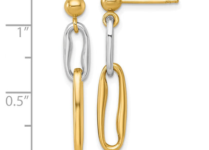 14k Two-tone Earrings Style SF3234E - Classique Jewelry Inc.