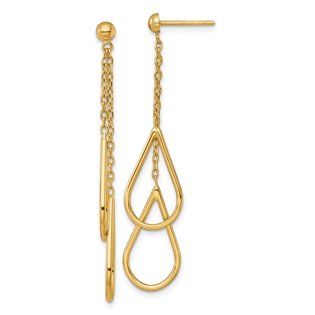 14k Yellow Gold Earrings Style SF3235E - Classique Jewelry Inc.