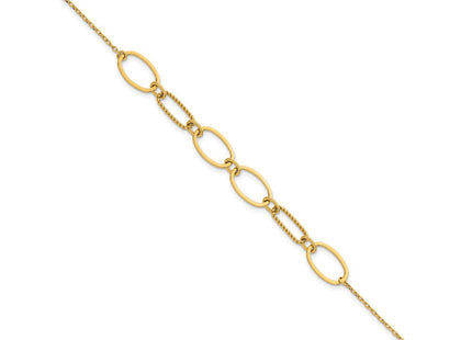 14k Polished And Twisted Oval Links 6. Necklace Plus 0. Extender