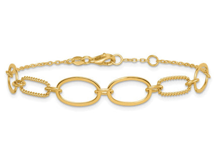 14k Polished And Twisted Oval Links 6. Necklace Plus 0. Extender