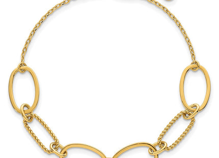 14k Polished And Twisted Oval Links 6. Necklace Plus 0. Extender