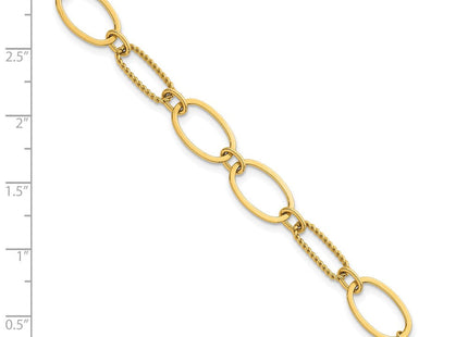 14k Polished And Twisted Oval Links 6. Necklace Plus 0. Extender