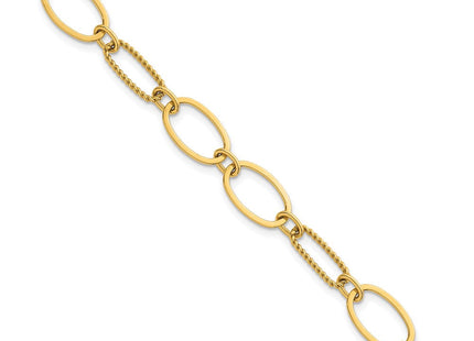 14k Polished And Twisted Oval Links 6. Necklace Plus 0. Extender