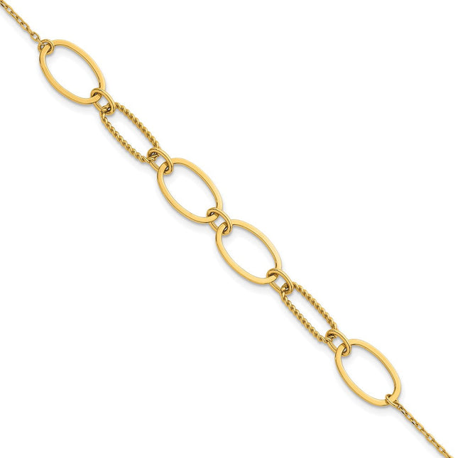 14K gold oval necklace