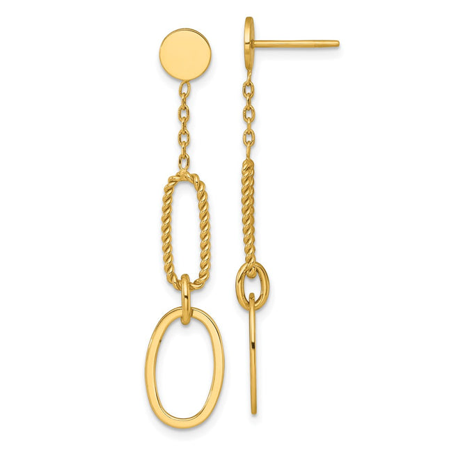 14k Yellow Gold Earrings Style SF3236E - Classique Jewelry Inc.