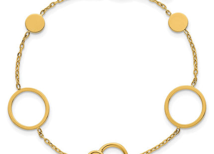 14k Polished Circle and Chain Pattern 7. Necklace Plus 0. Extender