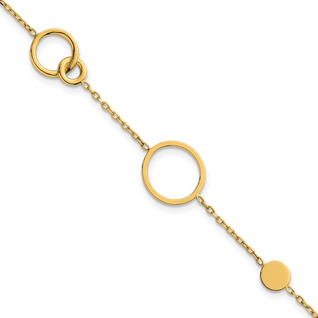 14K gold circle necklace