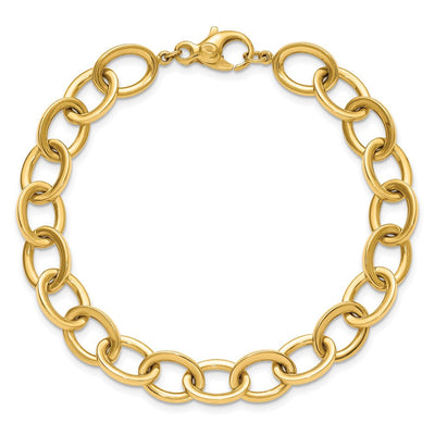 14K Polished Round Cable Chain, 18 x 9mm