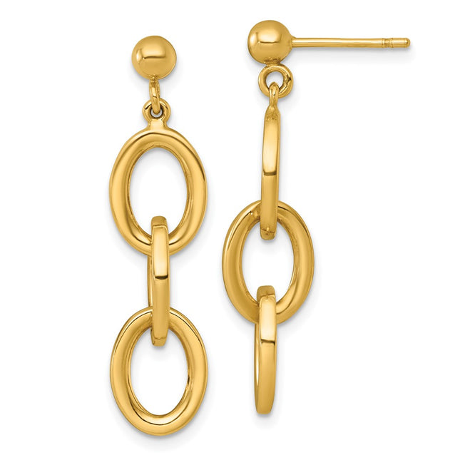 14k Yellow Gold Earrings Style SF3238E - Classique Jewelry Inc.