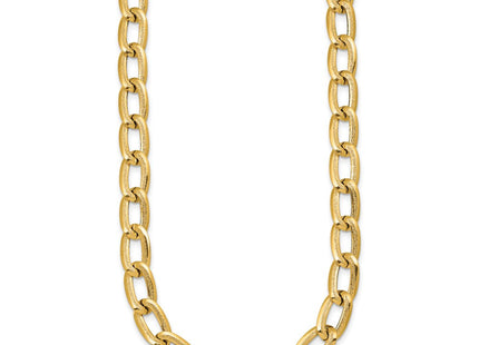 14k Polished And Textured Long Curb Link Necklace (Style SF3240-18)