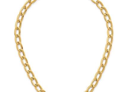 14k Polished And Textured Long Curb Link Necklace (Style SF3240-18)