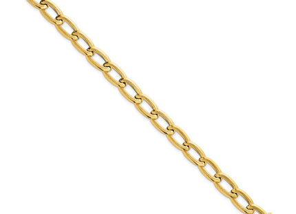 14k Polished And Textured Long Curb Link 7. Necklace