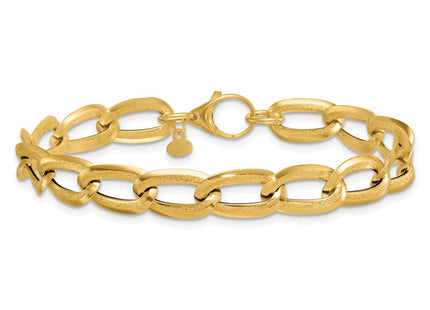 14k Polished And Textured Long Curb Link 7. Necklace