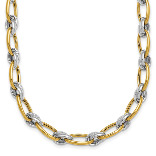 14k Two-tone Chain Necklaces Style SF3241 - Classique Jewelry Inc.