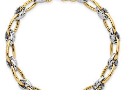 14k Two-tone Polished Fancy Oval Chain