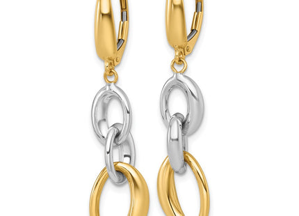 14k Two-tone Earrings Style SF3242E - Classique Jewelry Inc.