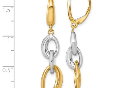 14k Two-tone Earrings Style SF3242E - Classique Jewelry Inc.