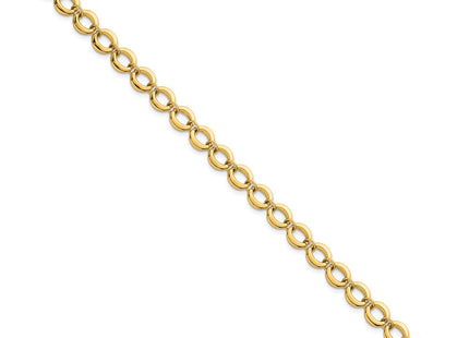 14k Polished Fancy Circle Link 7. Bracelet (Style SF3243-7.5)