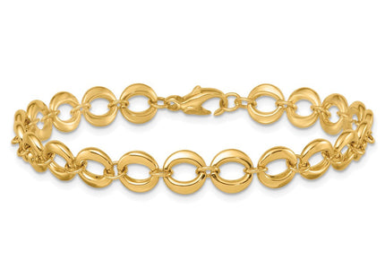 14k Polished Fancy Circle Link 7. Bracelet (Style SF3243-7.5)
