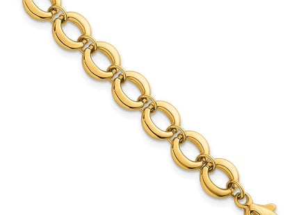 14k Polished Fancy Circle Link 7. Bracelet (Style SF3243-7.5)