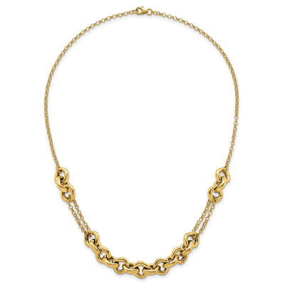 14K Polished Fancy Multi Link, 18 x 10.2mm