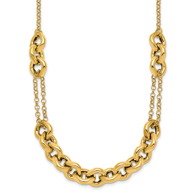 14K Polished Fancy Multi Link, 7.5 x 10.3mm