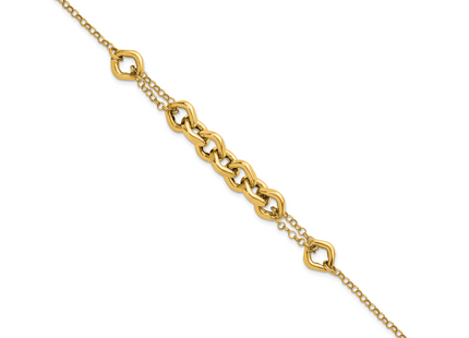 14K Polished Fancy Multi Link, 7.5 x 10.3mm