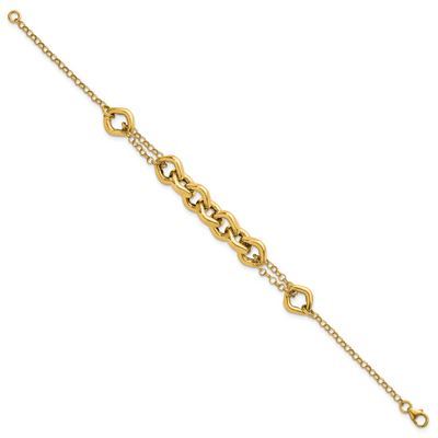 14K Polished Fancy Multi Link, 7.5 x 10.3mm