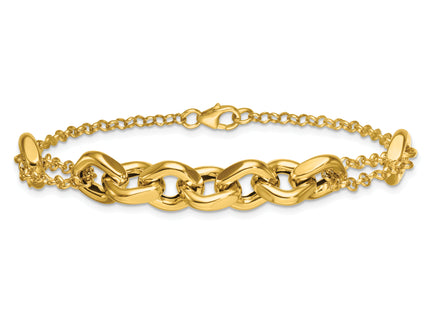 14K Polished Fancy Multi Link, 7.5 x 10.3mm