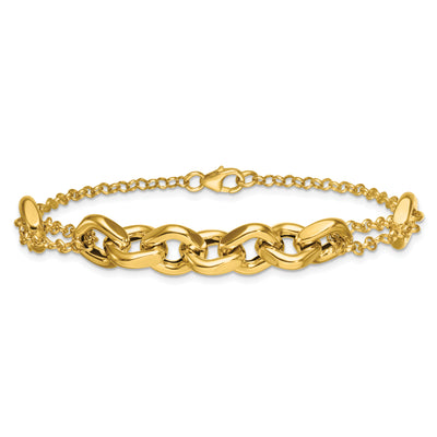 14K Polished Fancy Multi Link, 7.5 x 10.3mm