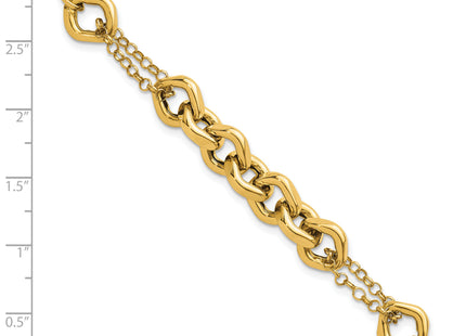 14K Polished Fancy Multi Link, 7.5 x 10.3mm