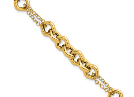 14K Polished Fancy Multi Link, 7.5 x 10.3mm