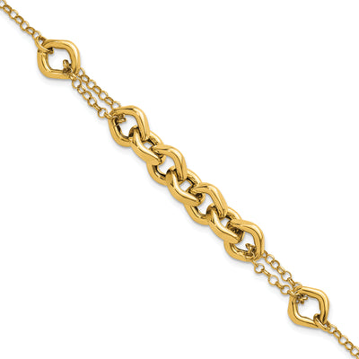 14K Polished Fancy Multi Link, 7.5 x 10.3mm