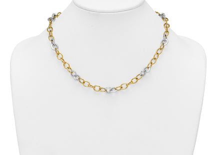 14k Two-tone Chain Necklaces Style SF3247 - Classique Jewelry Inc.