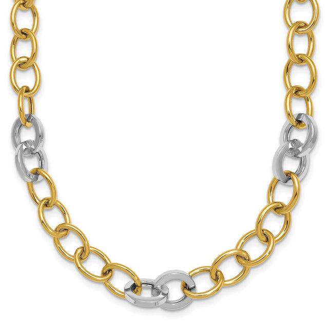 14k Two-tone Chain Necklaces Style SF3247 - Classique Jewelry Inc.